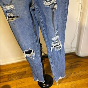 Distressed Blue Jeans